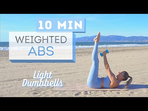 10 min WEIGHTED ABS WORKOUT | No Planks | Light Dumbbells