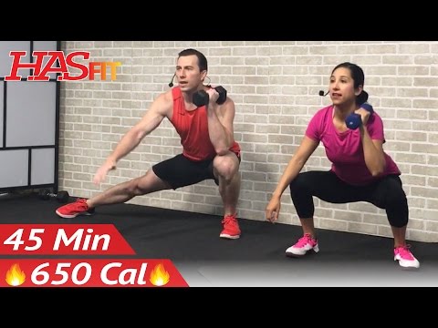 45 Min HIIT Tabata Workout with Weights – Full Body Dumbbell High Intensity Workout at Home Training